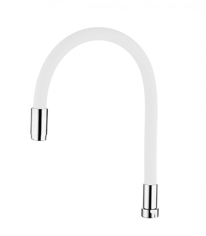 Излив гибкий  для кухонного смесителя силиконовый, белый , MP-У