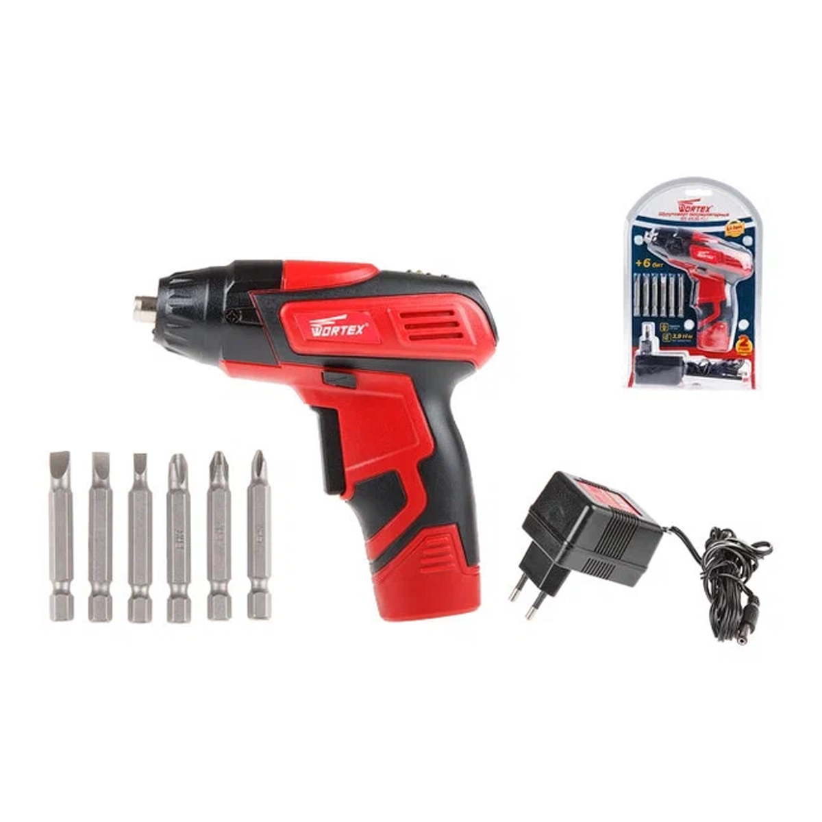 Шуруповерт аккум. WORTEX BS 4536-1 Li в блистере+ набор бит, арт.BS45361Li0823