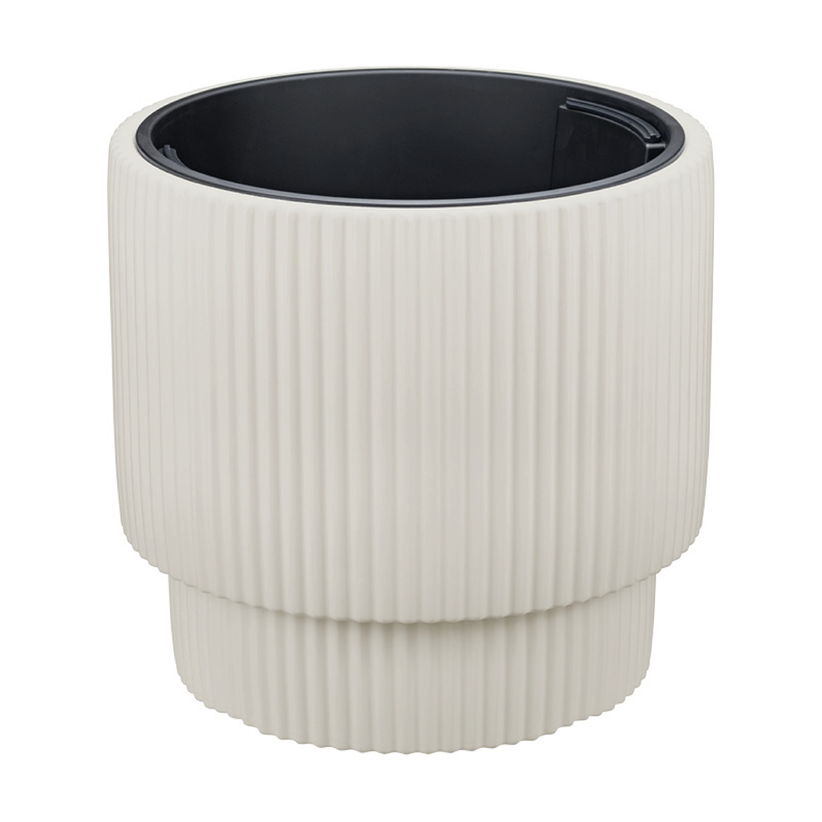 Кашпо СТРИП  D390мм H370мм 40л со вставкой Кремовый М 3414