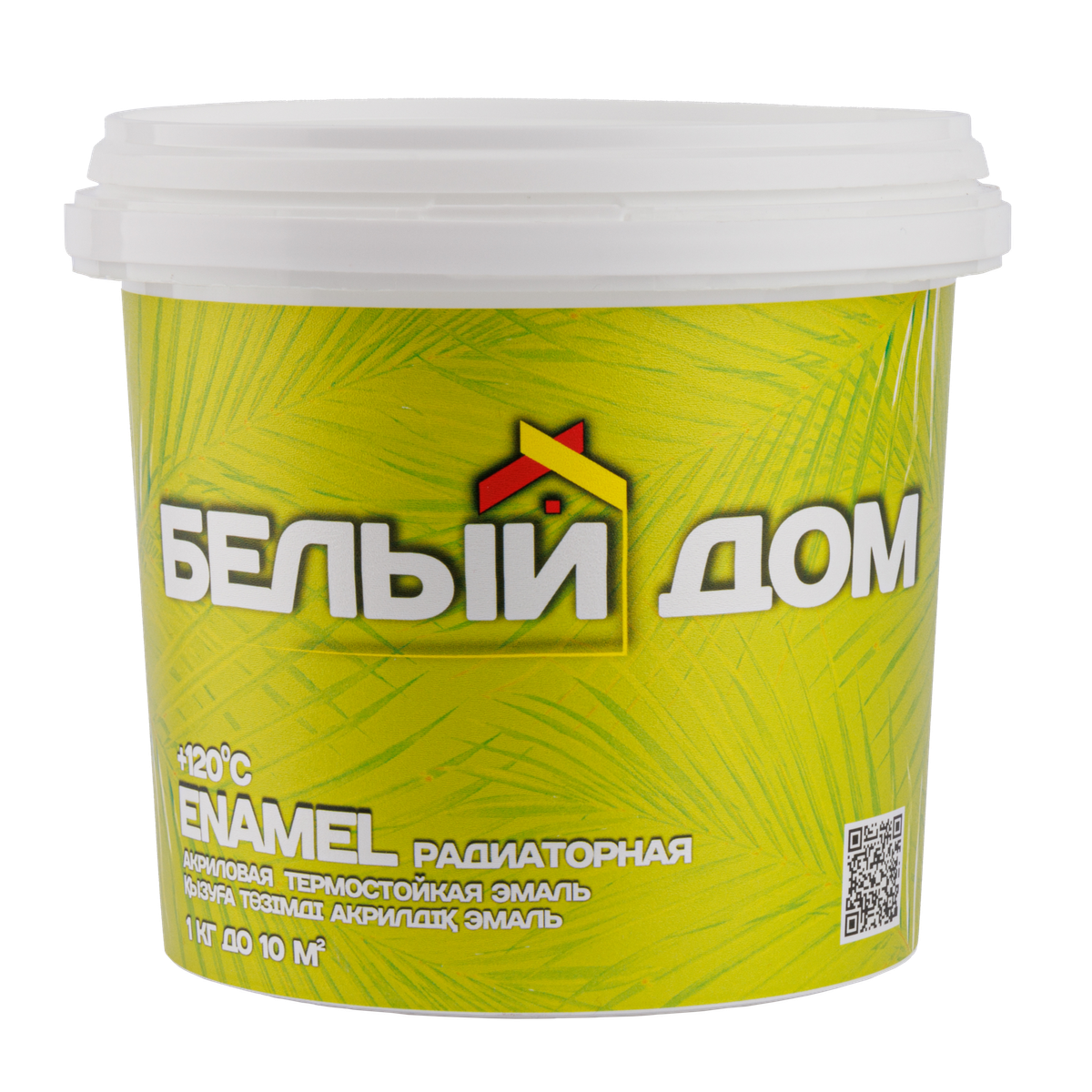Эмаль акриловая термостойкая Белый Дом ENAMEL радиаторная 1 кг