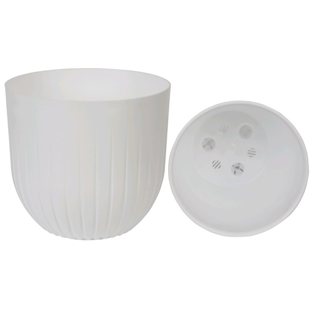 Горшок пластиковый с вкладкой, Альфа Белыйd. 22 h.20 6 л. А22-10