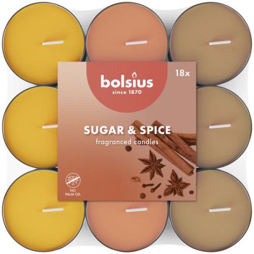 Набор свечей в гильзах Bolsius 18 шт 3,5 ч. Sugender&spice