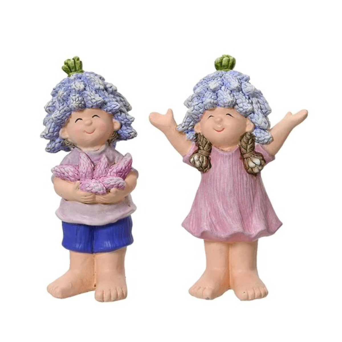 Фигура садовая мальчик, девочка в ассорт. 2 дизайна 7х12х16,5 см 811842 Kmg