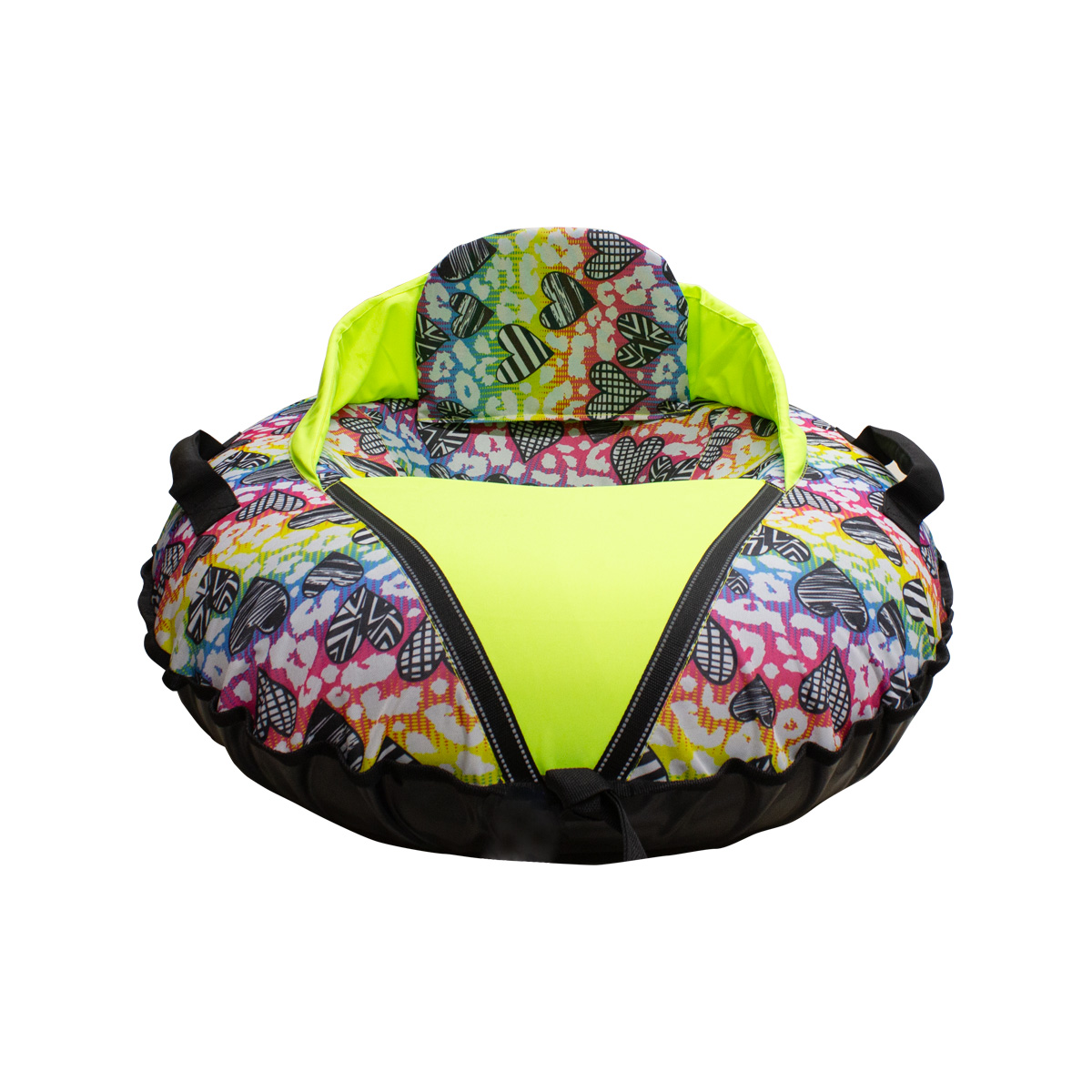 Тюбинг Движение D 95 см, машина Сердца черные (тент/оксфорд) нагрузка 70 кг