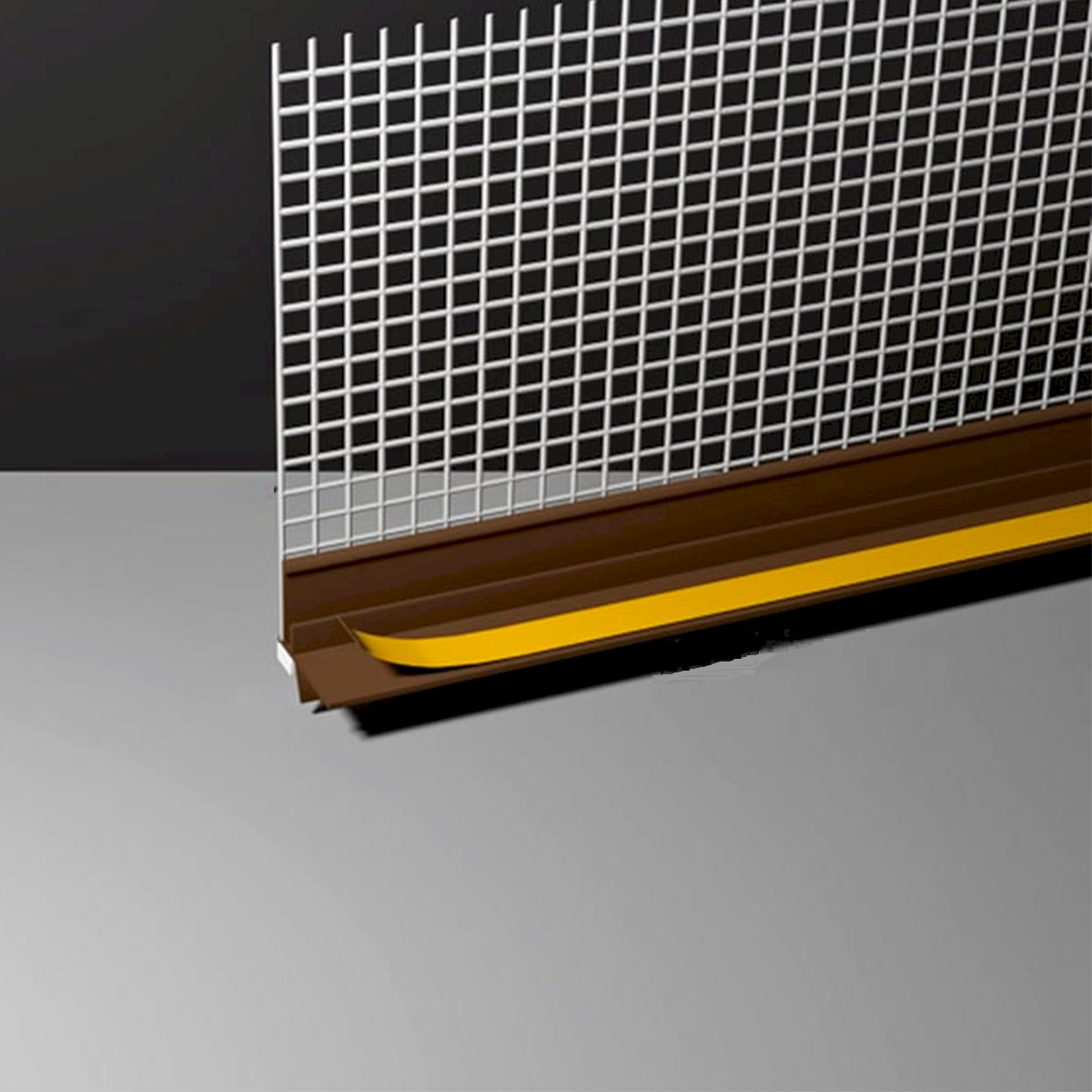 Профиль оконный примык.  6 мм с сеткой 3 м коричневый