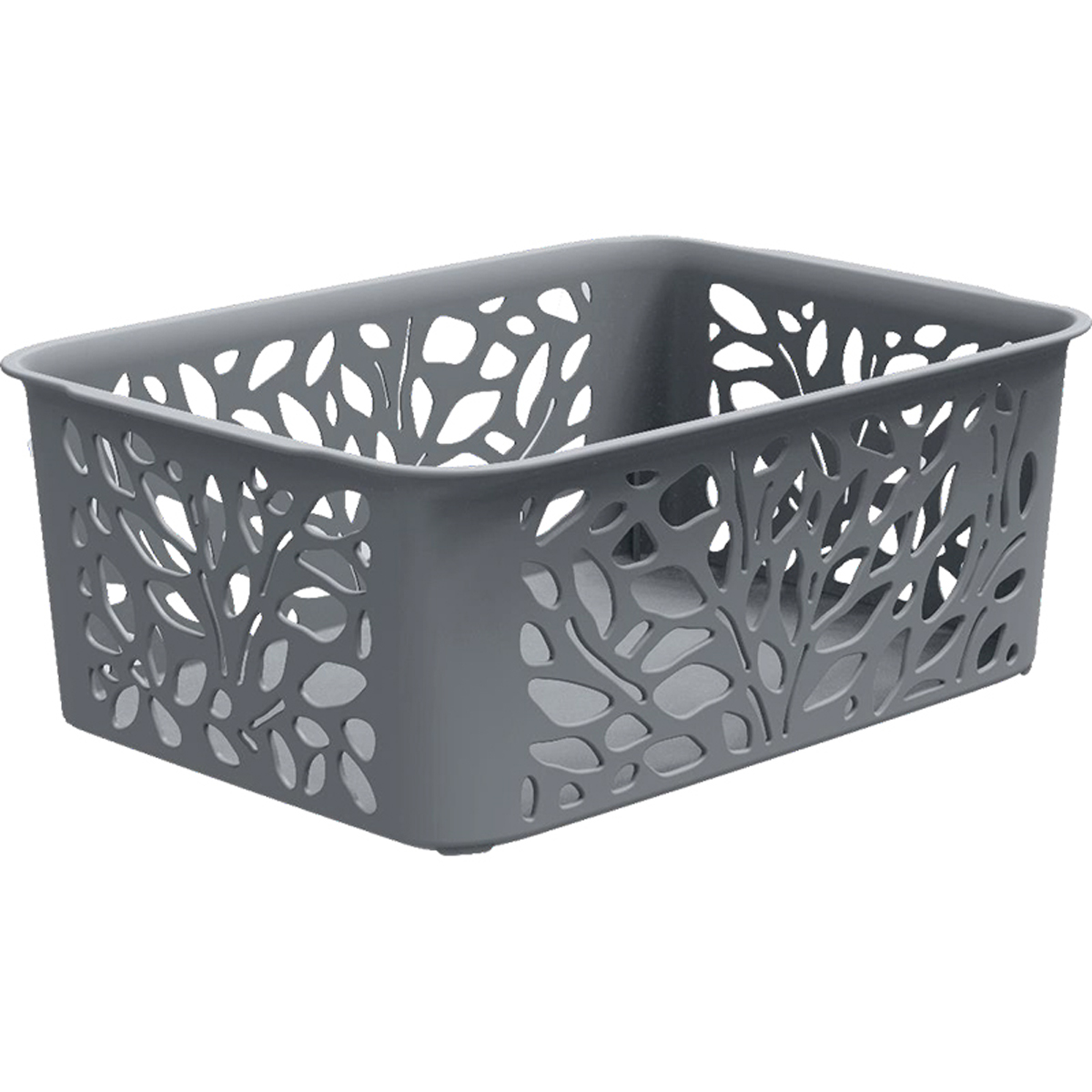 Корзина для хранения POLIMERBYT Leaves 4 л серый