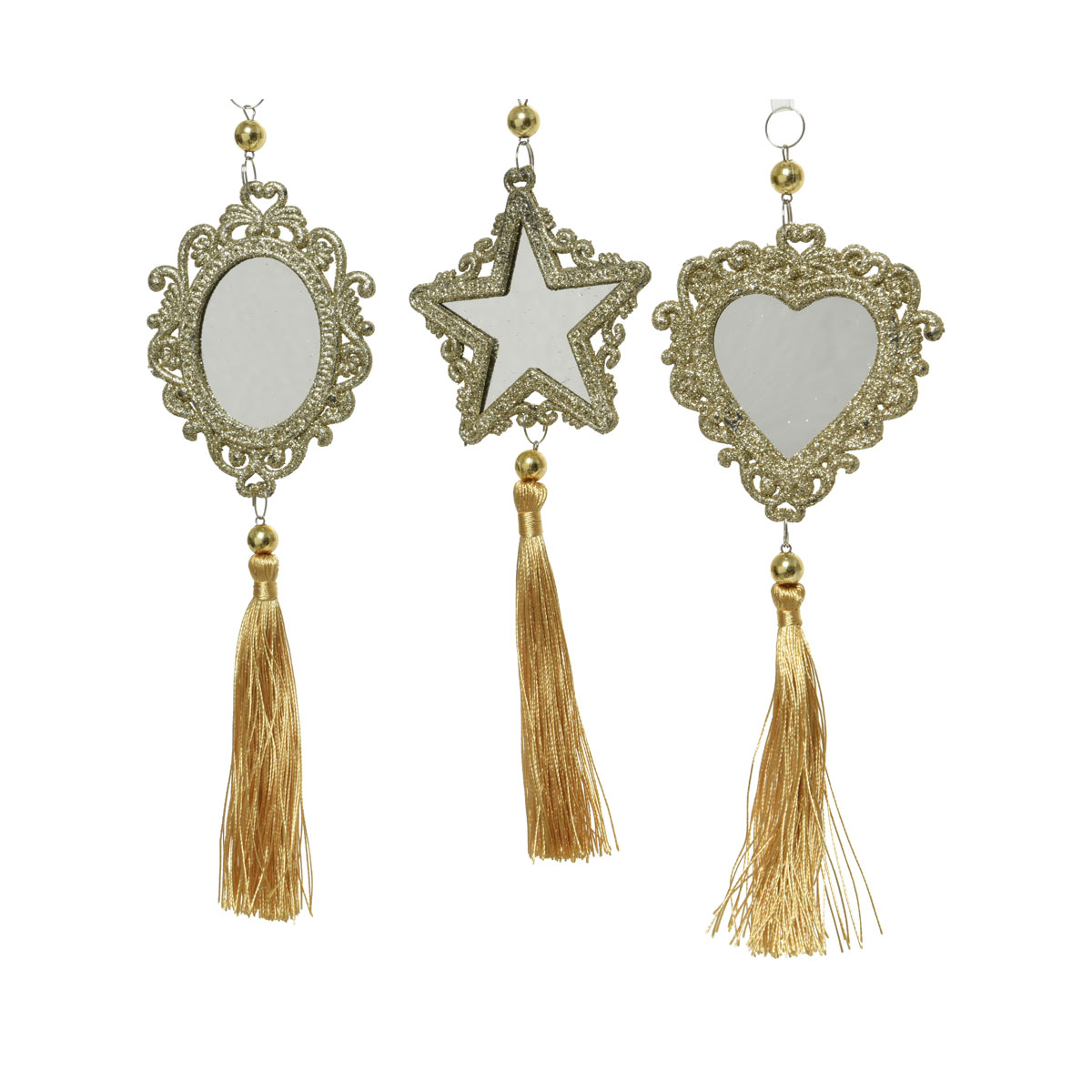 Украшение подвесное Decoris Зеркальная подвеска 20х0,2х7 см 3 вида в ассорт.522063 Kmg