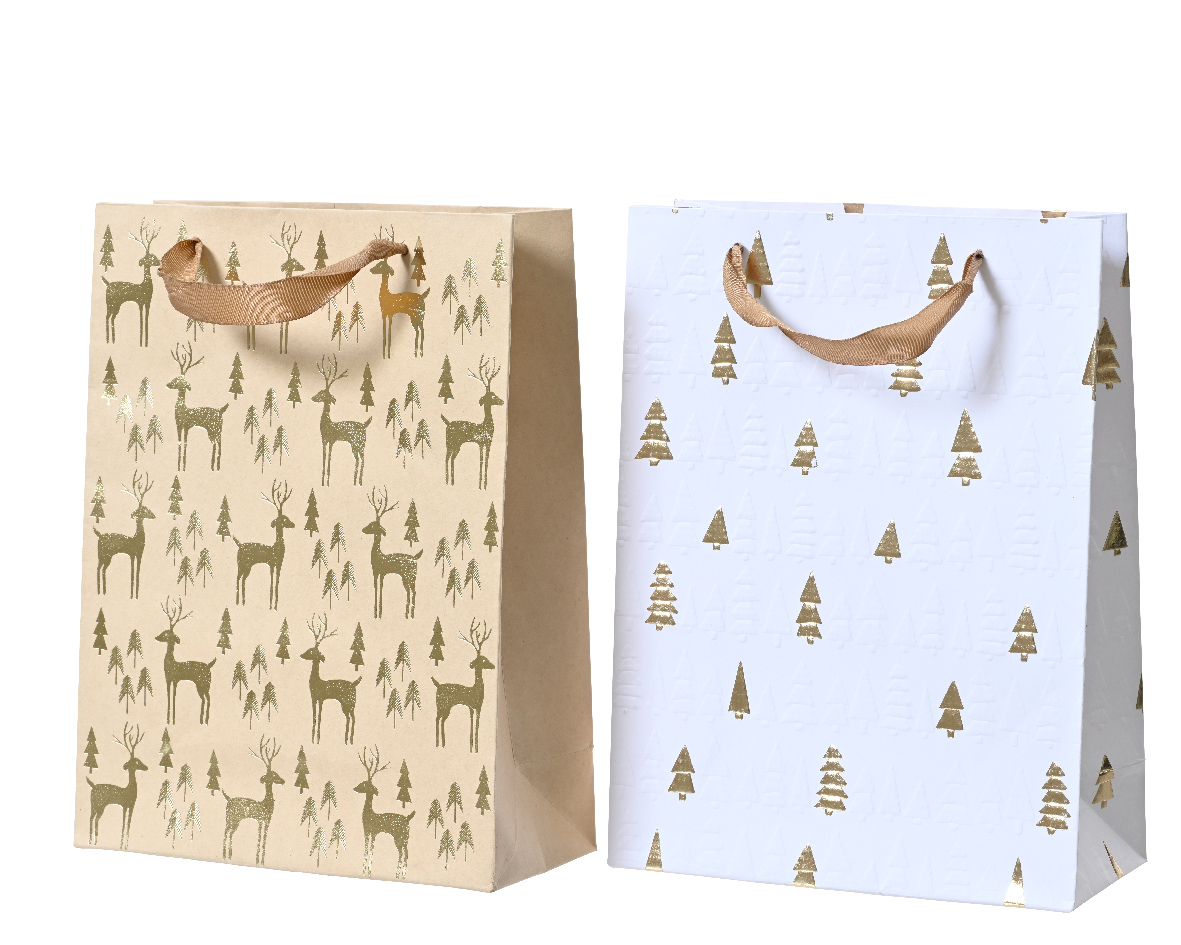 Пакет подарочный Елочки 8х18х24 см 2 вида в ассортименте 451838 Kmg