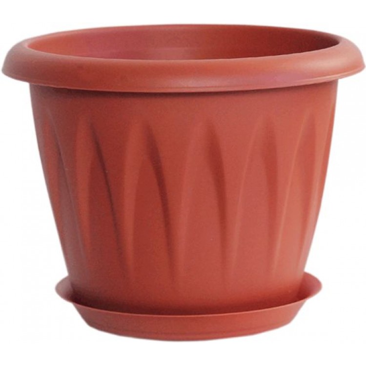 Кашпо IDEA АЛИЦИЯ D180мм 2л с поддоном Терракотовый