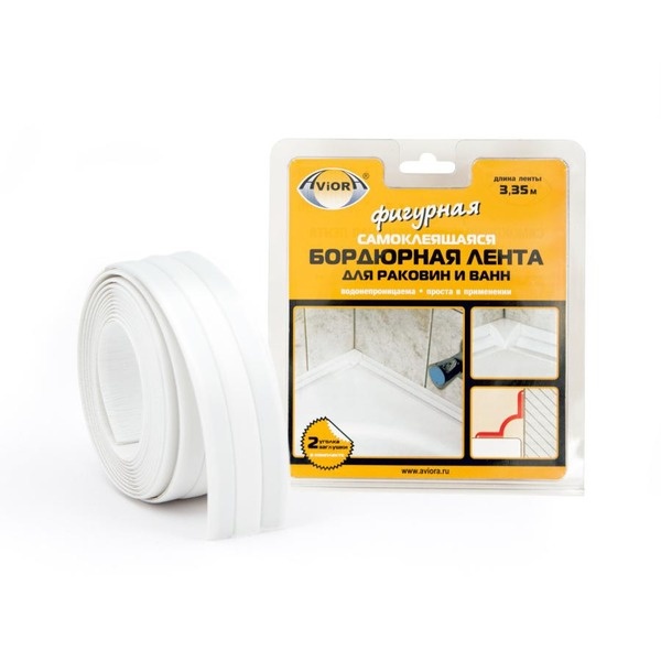 Лента Бордюрная для раковин и ванн самоклеящаяся фигурная 3,35м АVIORA/10 арт.302-104