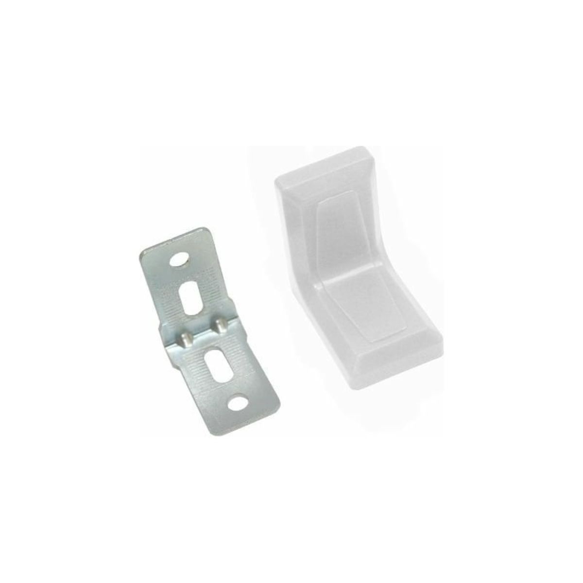 Уголок мебельный 26х26 цинк с декор накладкой белый (4 шт в зип-локе) STARFIX, арт.SMM1-66848-4