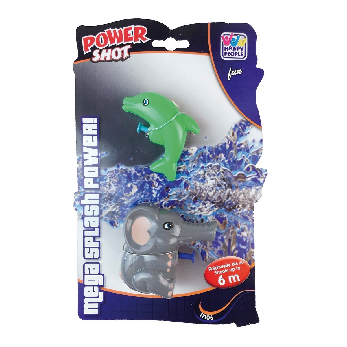 Набор водных пистолетов Happy People Happy Animals 2 шт 9,5 см дальность стрельбы 9 м 50-95 мл 17014