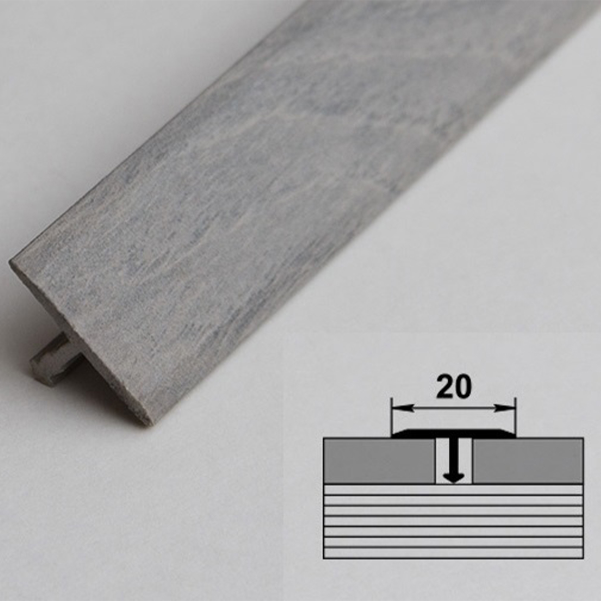 Профиль стыкоперекрывающий ЛС 10.2700.250 дуб муссон грей