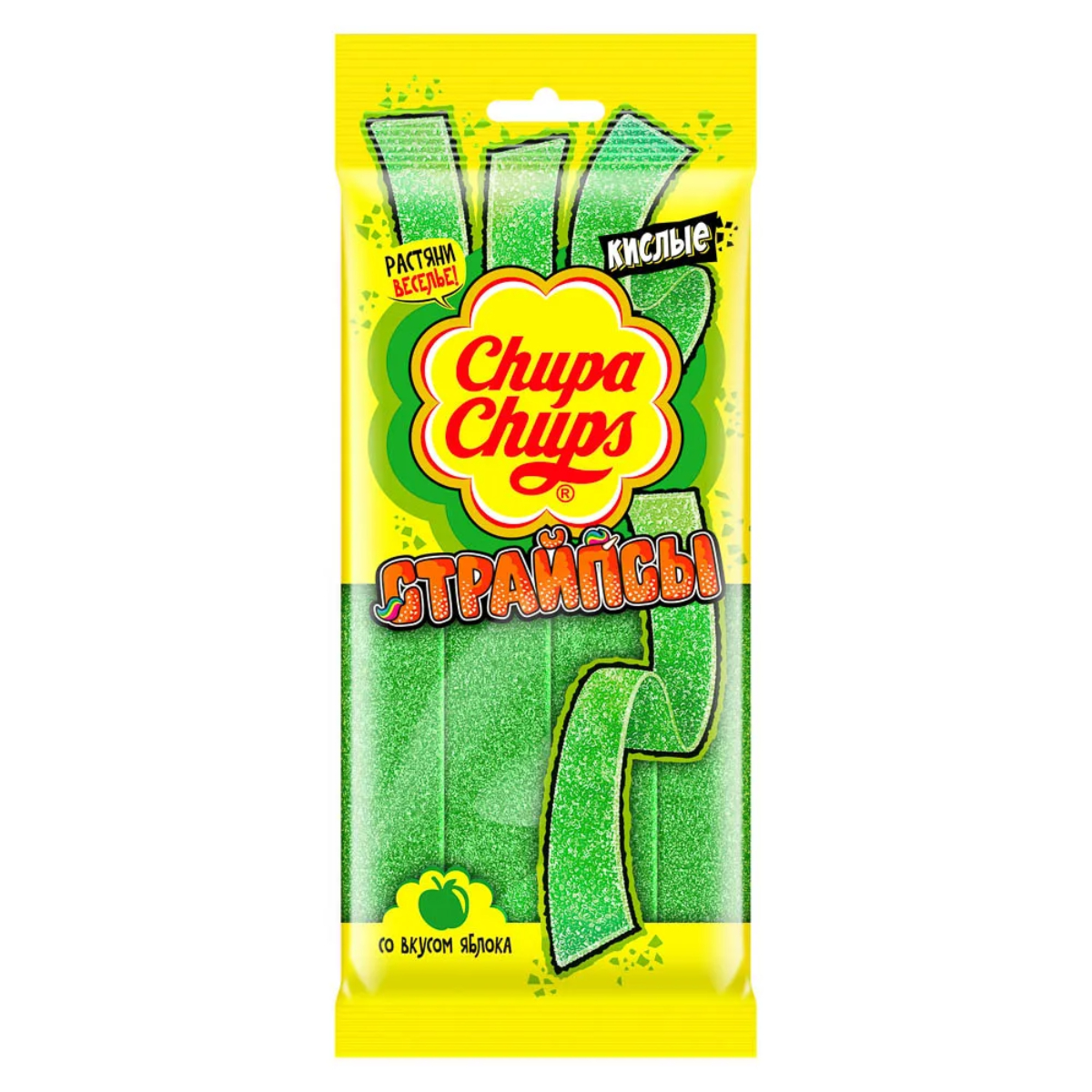 Chupa Chups Мармелад Страйпсы со вкусом зеленого яблока 120г