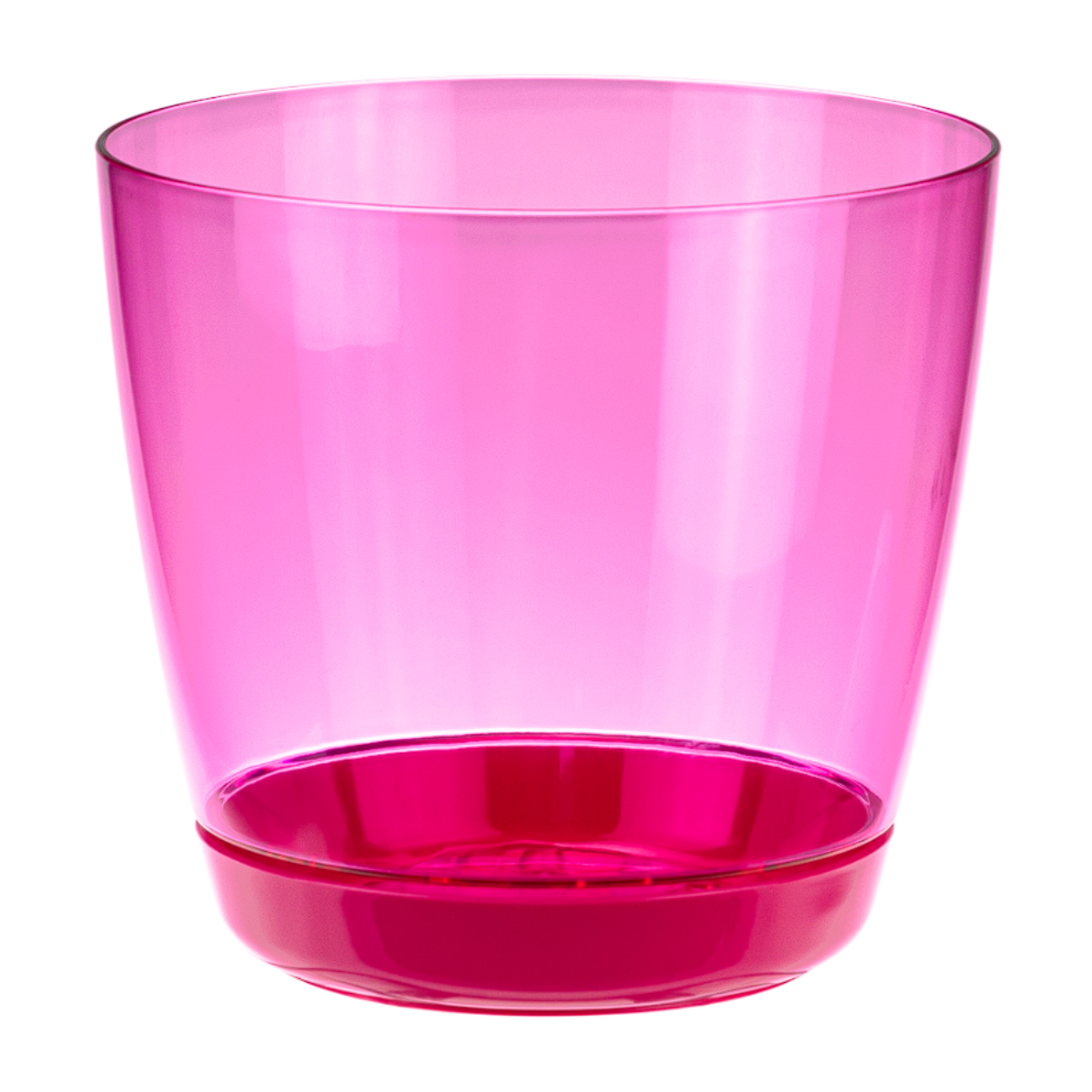 Кашпо IDEA ОРХИДЕЯ D140мм 1,5л с поддоном, Розовый прозрачный