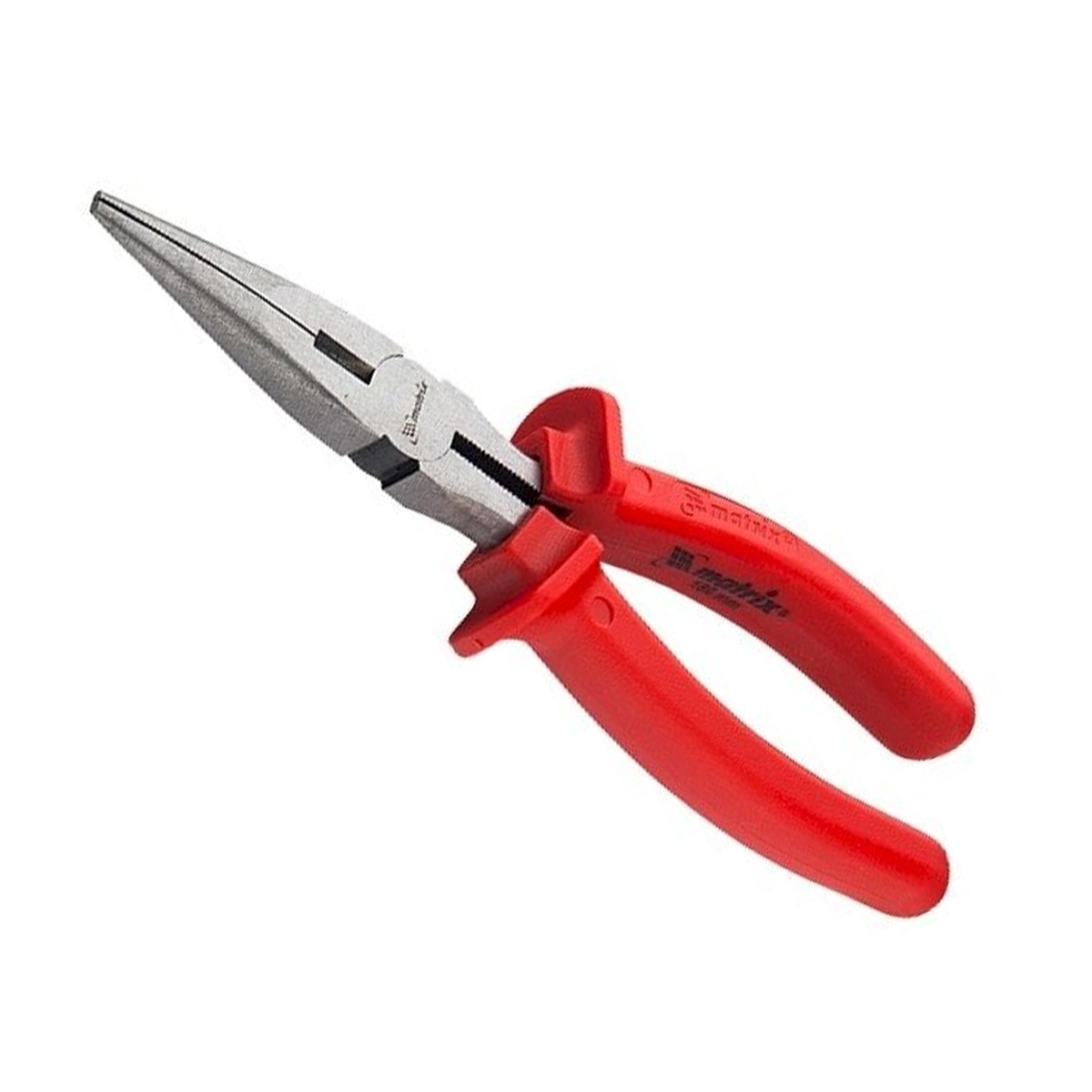 Длинногубцы Econom, 200 мм, изогнутые шлифованные, пластмассовые рукоятки// MATRIX