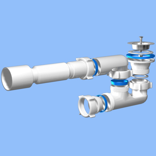 Сифон Ани для душевого поддона нерж.чашка d70 1"1/2*40/40/50 регулируемый, гофра E215
