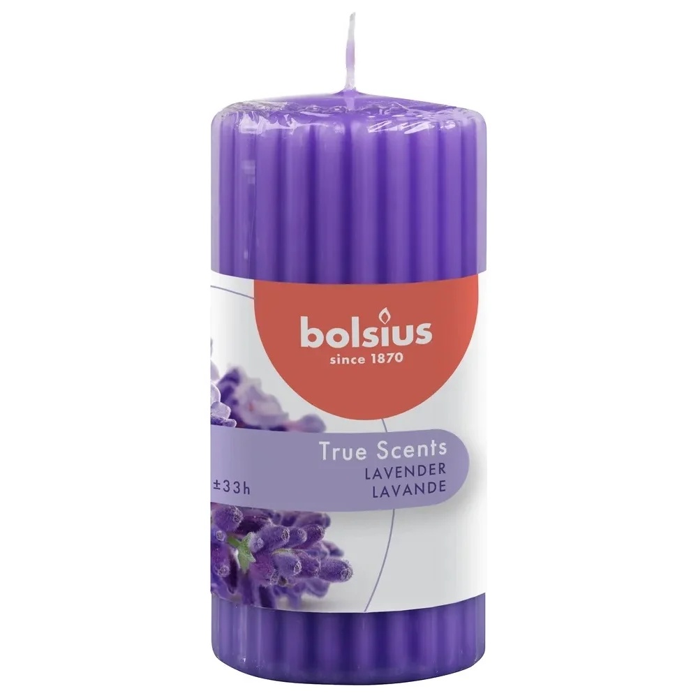 Аромасвеча столбик Bolsius 12x5,8 см Lavender