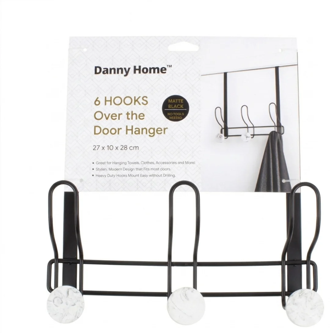 Вешалка на дверь Danny Home 3 крючка 27х10х28 cm черный ZYB116