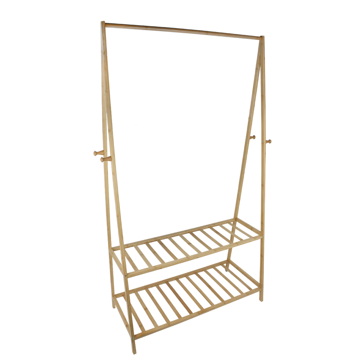 Вешалка напольная для одежды с 2-я полками 163х90х42 см A6981 CN Вешалка напольная для одежды с 2-я полками 163х90х42 см A6981 CN