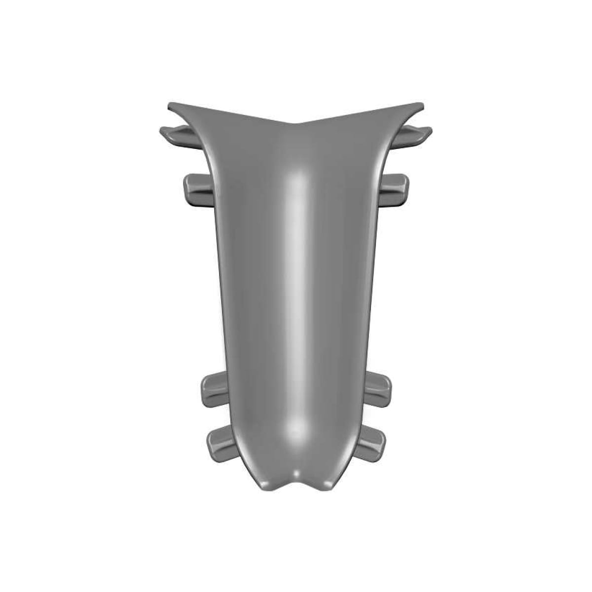 Угол внутренний для плинтуса 55мм "Идеал Классик", 081 Металлик серебристый