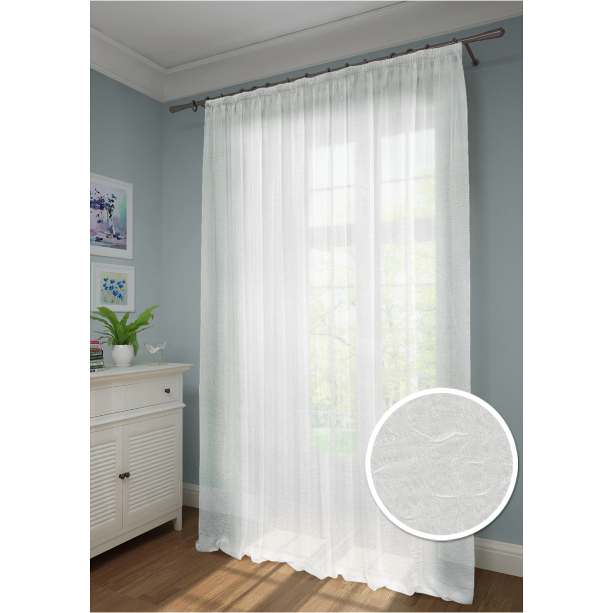 Тюль Kauffort "Креш" 300х275см на тесьме 1111110