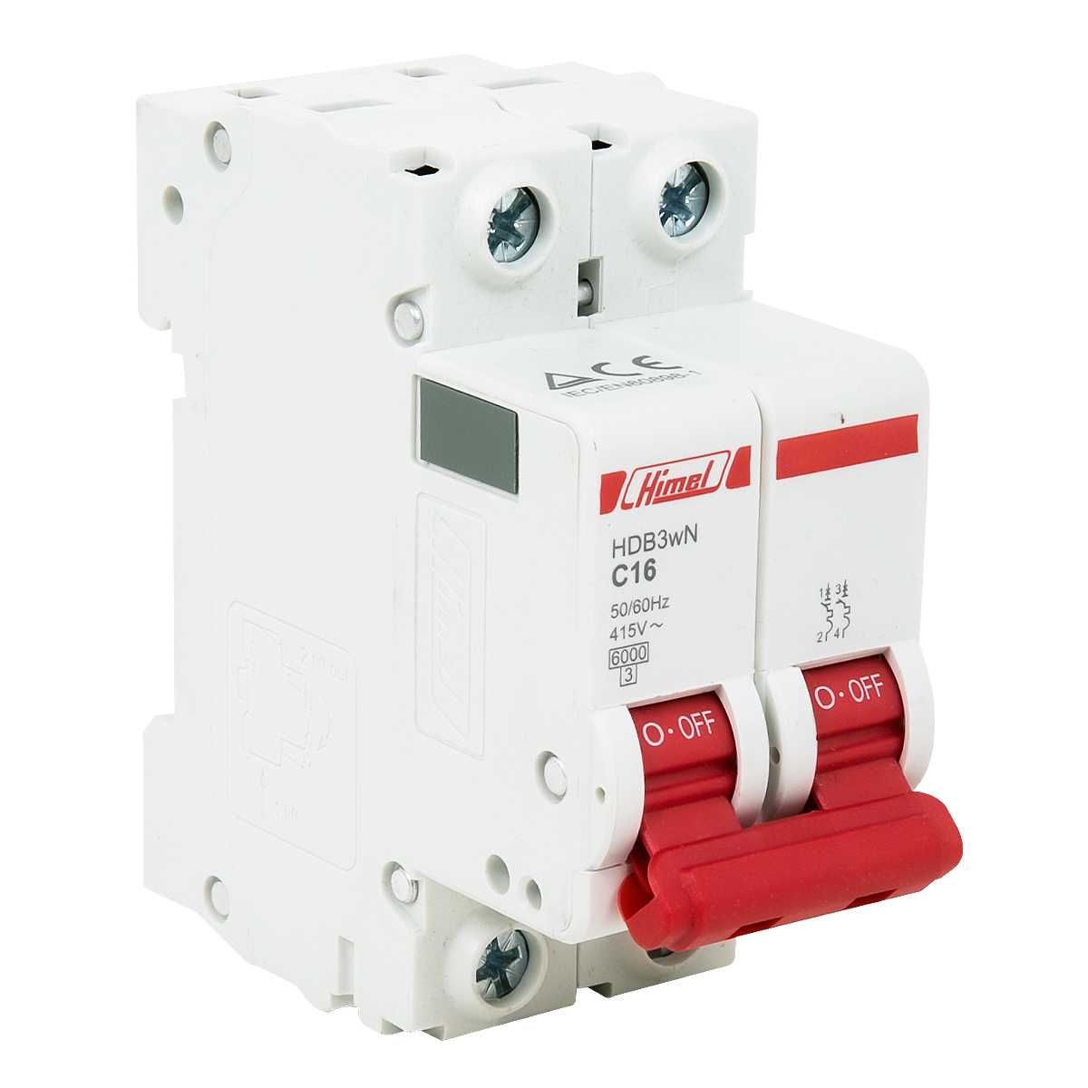 Авт выкл DZ47s 6kA 2p C 16A HIMEL 2C16