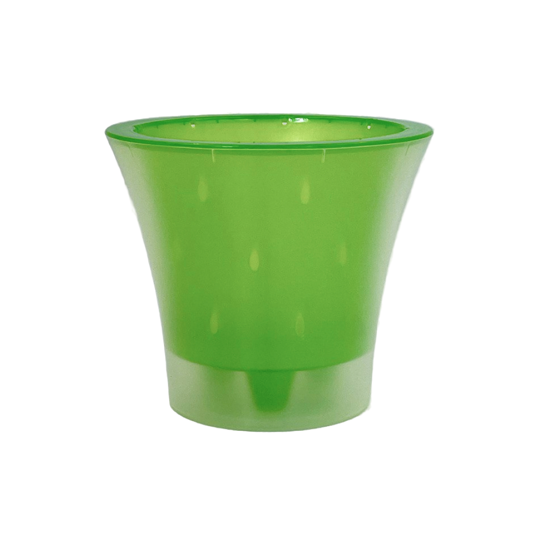 Горшок пластиковый с вкладкой, ВАНДА Зелёный-Прозрачный d17 h15, 2 л ВД17-03