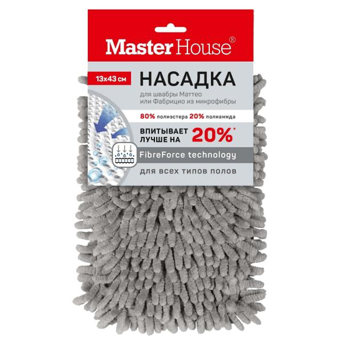 Насадка из микрофибры MOPM-4-H Маттео или Фабрицио (светло-серый) 75448