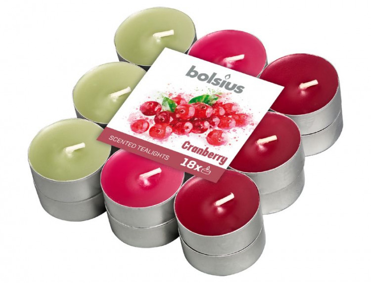 Набор свечей в гильзах Bolsius 18 шт 3,5 ч. Cranberry