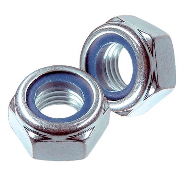 Гайка шестигранная с нейлоновой вставкой DIN 985, 4.8, М14, оцинкованная (*150шт)