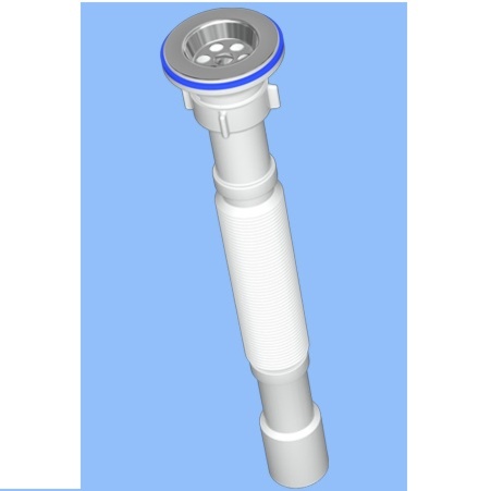 Сифон Ани для раковины гофрированный нерж.чашка d70 1"1/2*40/50 удлин. G116 Сифон Ани для раковины гофрированный нерж.чашка d70 1"1/2*40/50 удлин. G116