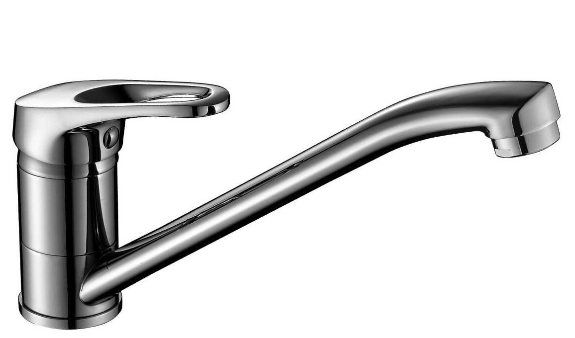 Смеситель д/к Rossinka B35-21 прямой гусак "Р"