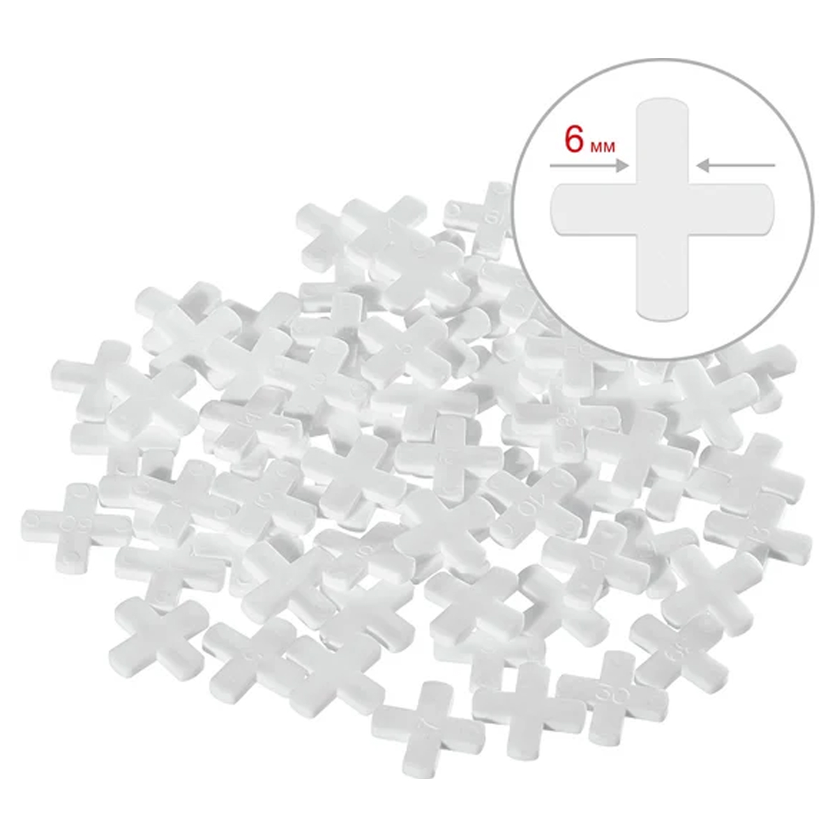 Крестики STAYER для кафеля, 6мм, 75шт