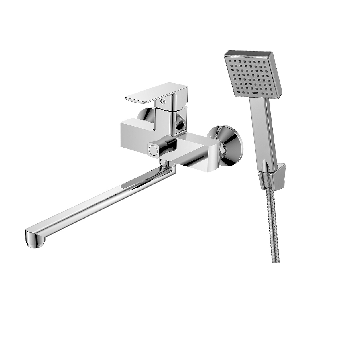 Смеситель DecoRoom DR20043 одноручный универсальный с поворотным изливом 300мм., хром