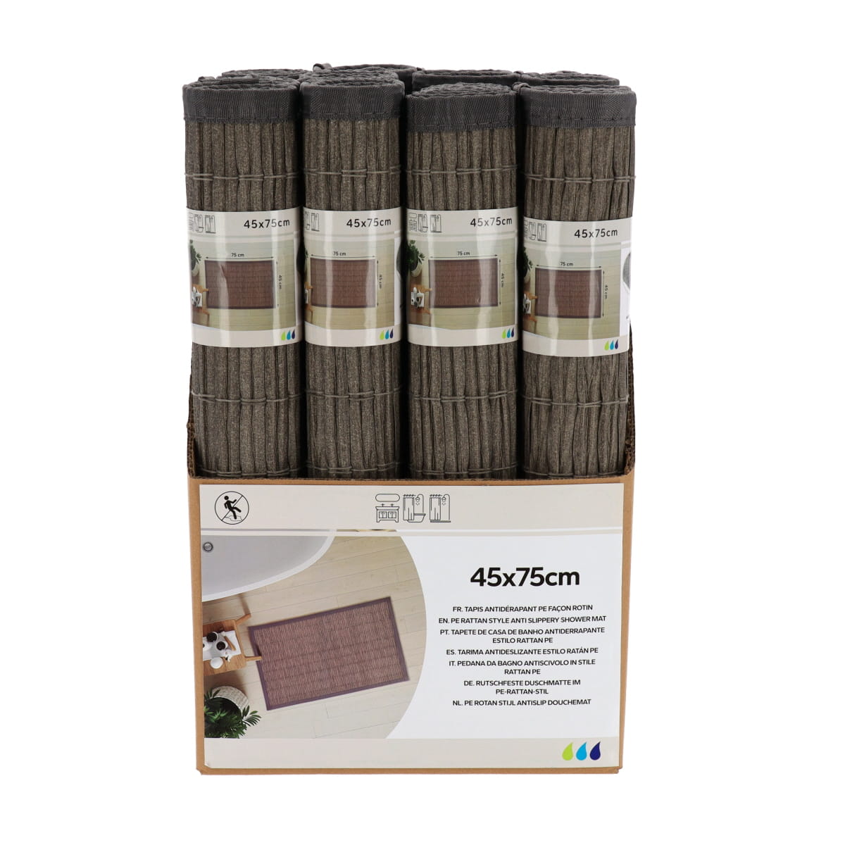 Коврик для ванной Tendance RATTAN 45х75 см серый D1449