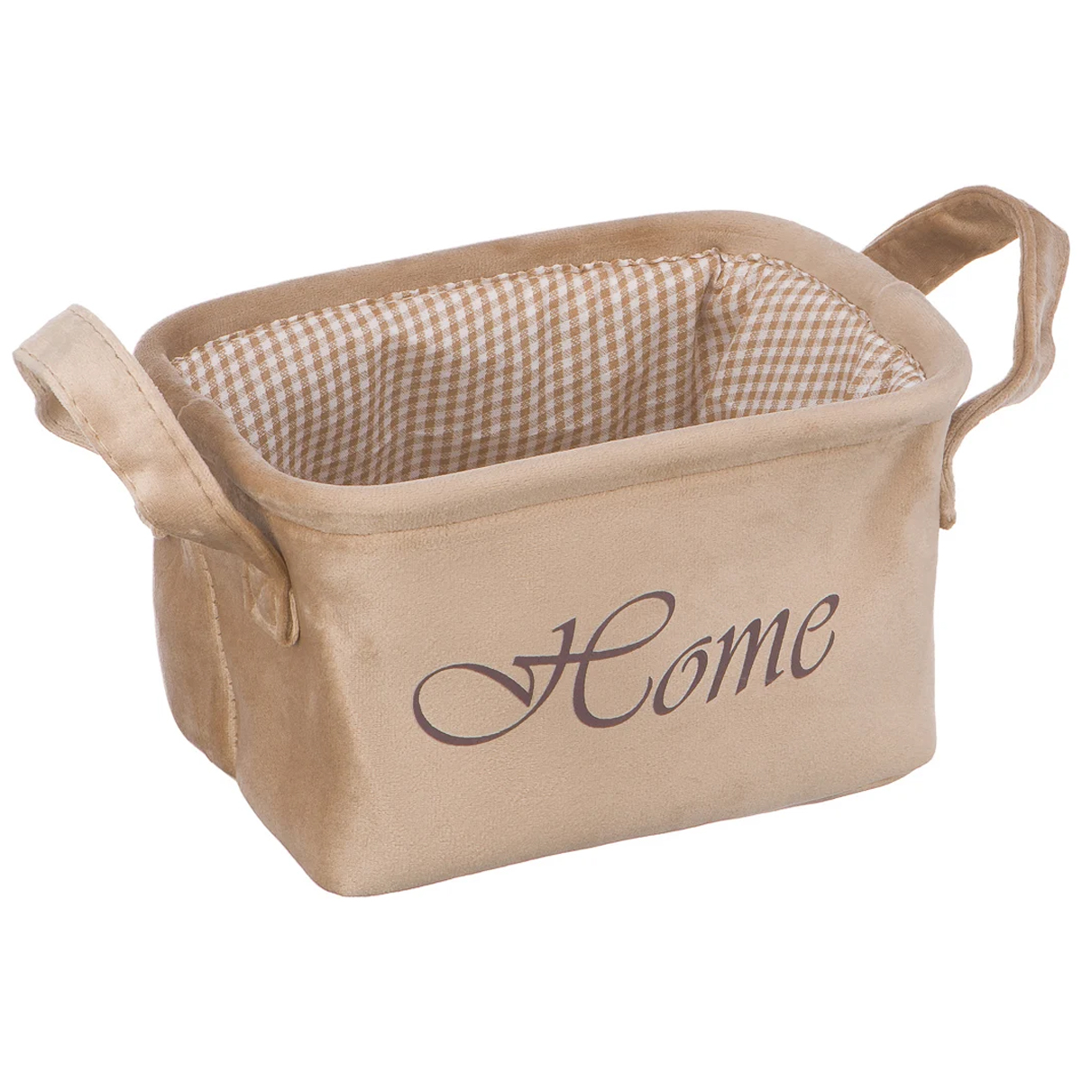 Корзина для хранения Handy Home Велюр 21х16х12 см, бежевый Корзина для хранения Handy Home Велюр 21х16х12 см, бежевый