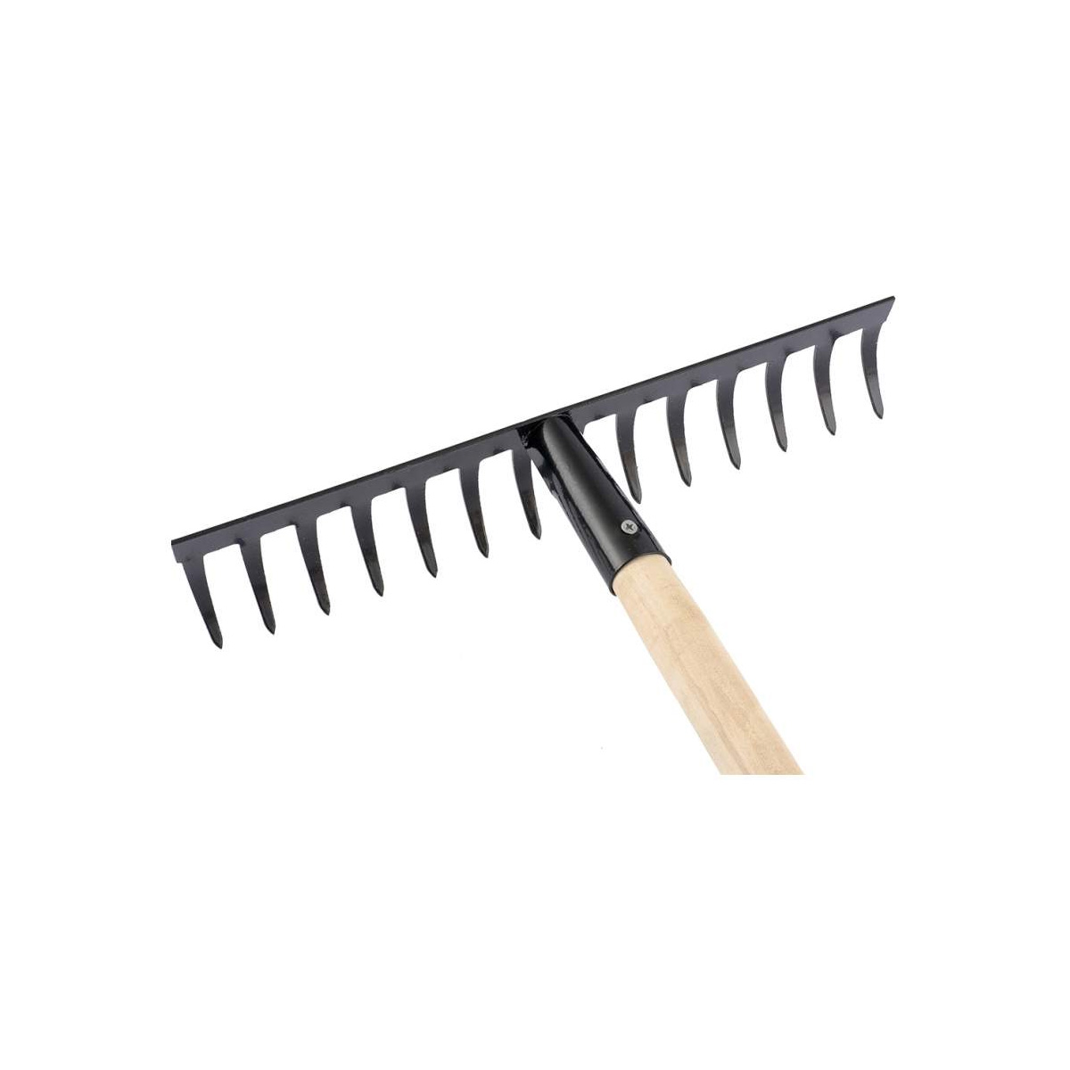 Грабли стальные, 360х1300 мм, 14 прямых зубьев, деревянный черенок, Россия// Сибртех