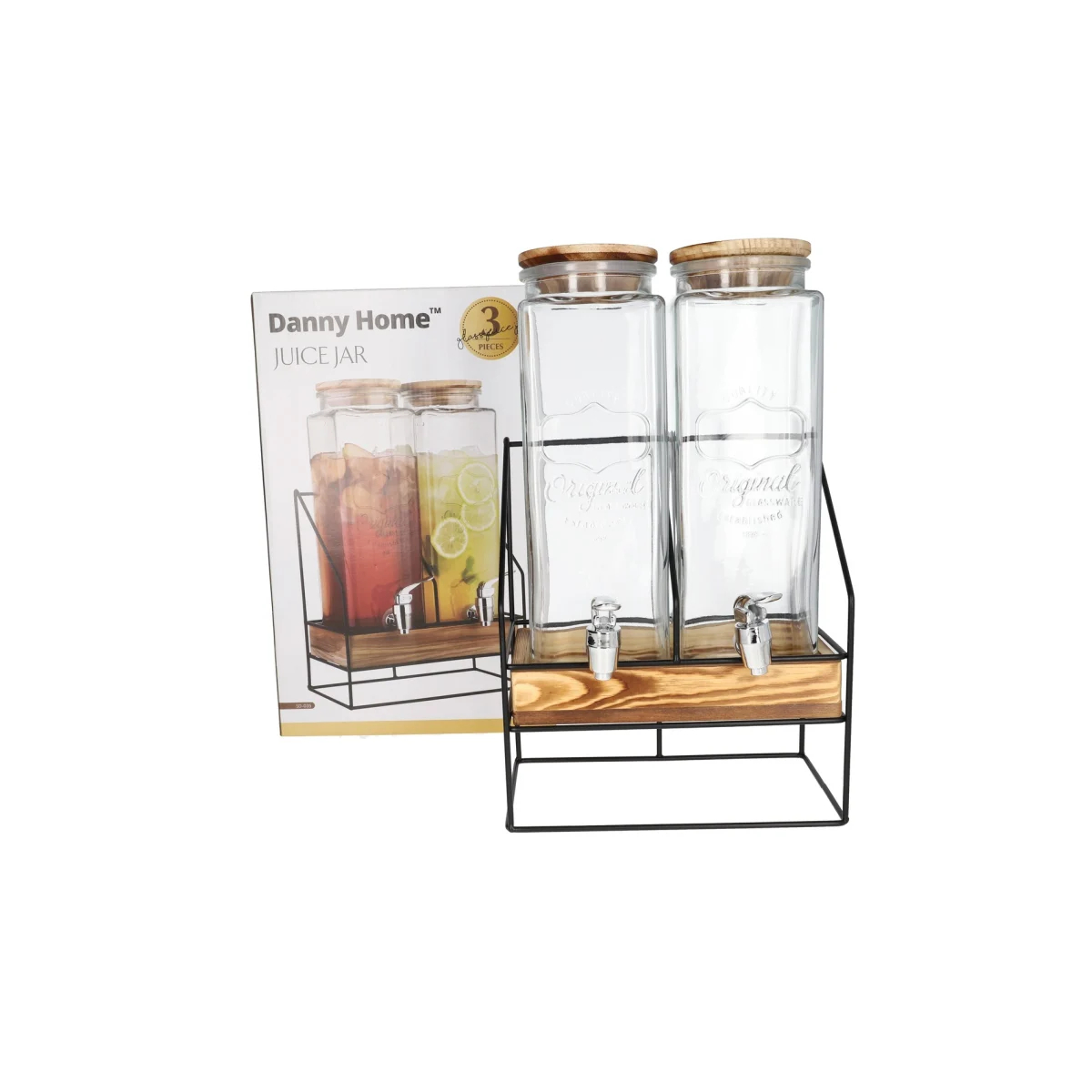 Набор диспенсеров для напитков DH 2340 мл. 2 шт на подставке SD-035