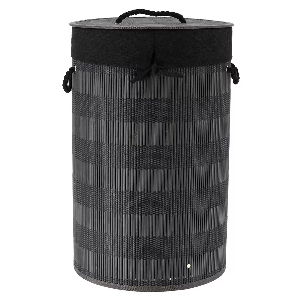 Корзина для белья Tendance 55х35 см круглая бамбук черный 8731103