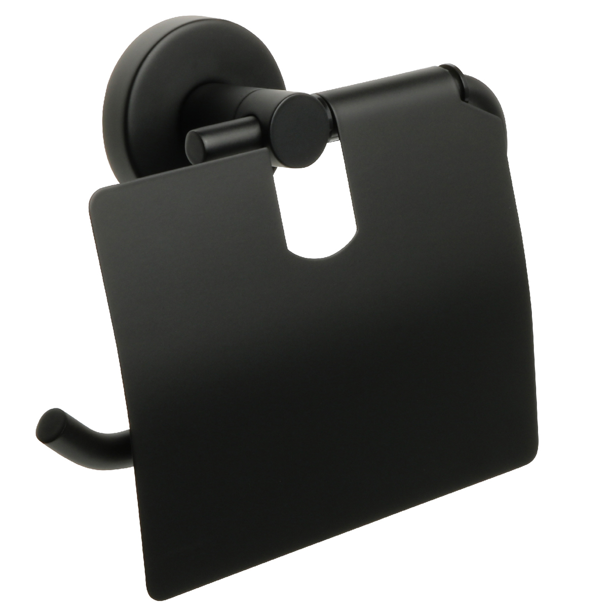 Бумагодержатель с крышкой FIXSEN "COMFORT BLACK" черный FX-86010