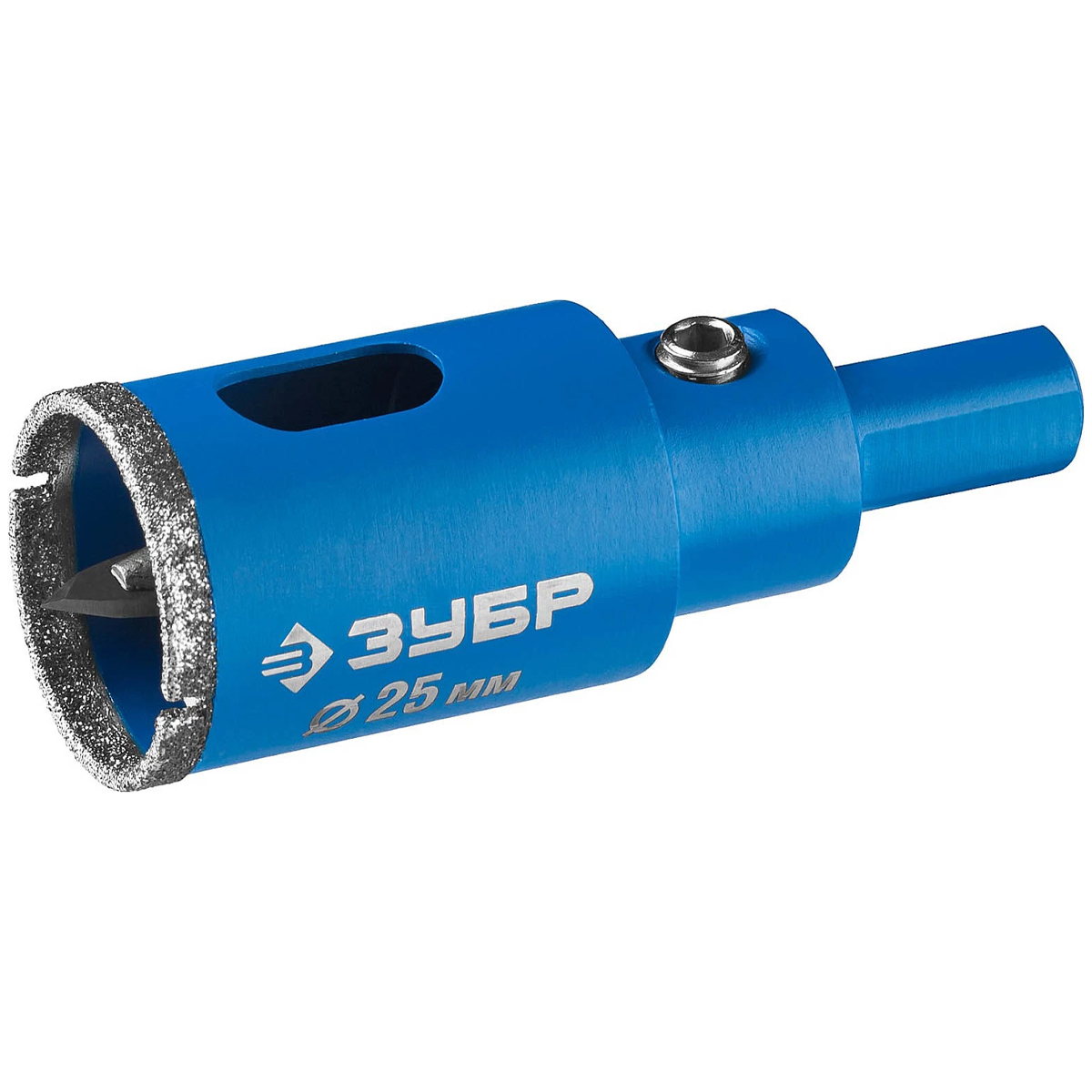 Коронка алмазная по кафелю и стеклу, d=25 мм, зерно Р 60, в сборе с центрирующим сверлом и имбусовым