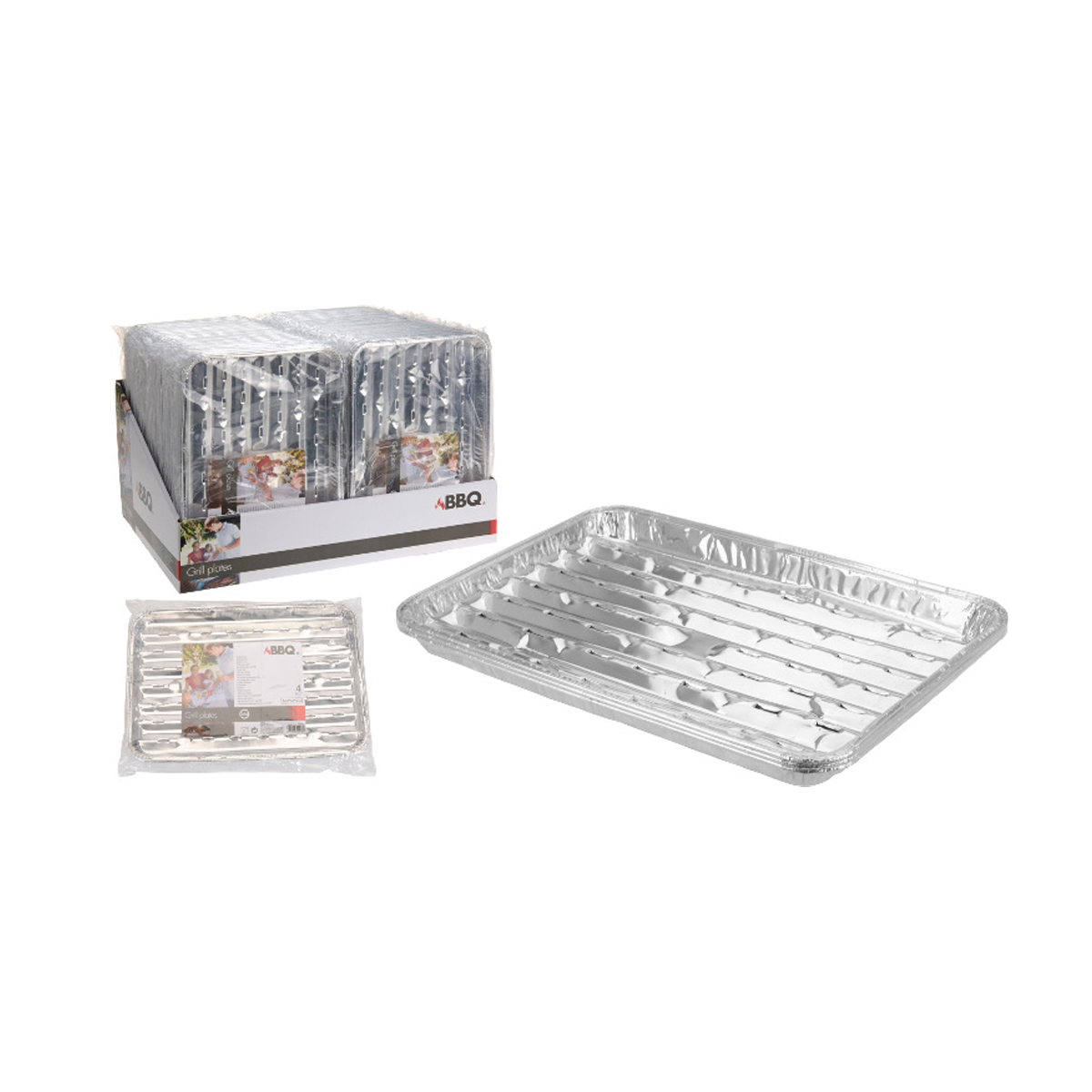 Формы аллюминиевые 4 шт. для барбекю 24*16*1,5 см., К