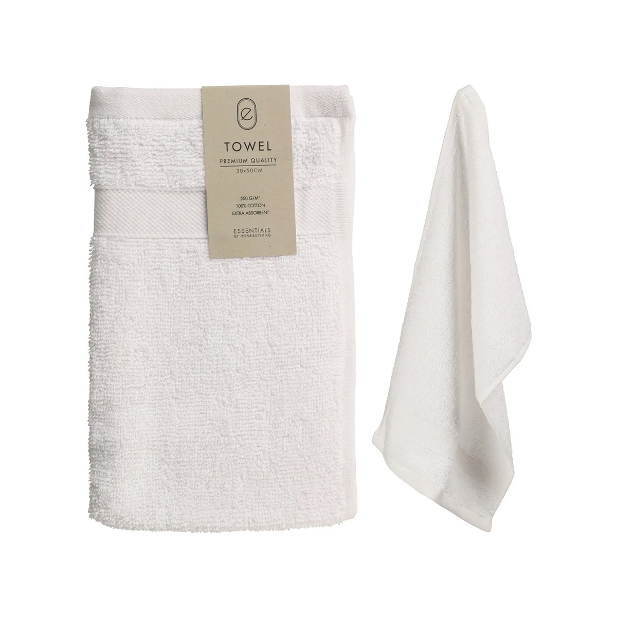 Полотенце махровое 30х50 см белый HD1001000 К