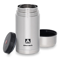 Термос Арктика 301-1000А вакуумный с широким горлом и чехлом 1200 мл серебристый