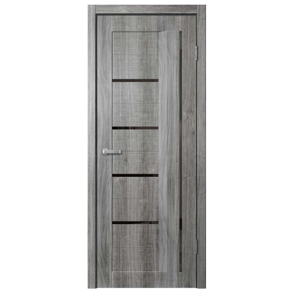 S03 Полотно дверное Дуб Стоунвуд черный пластик 600 мм