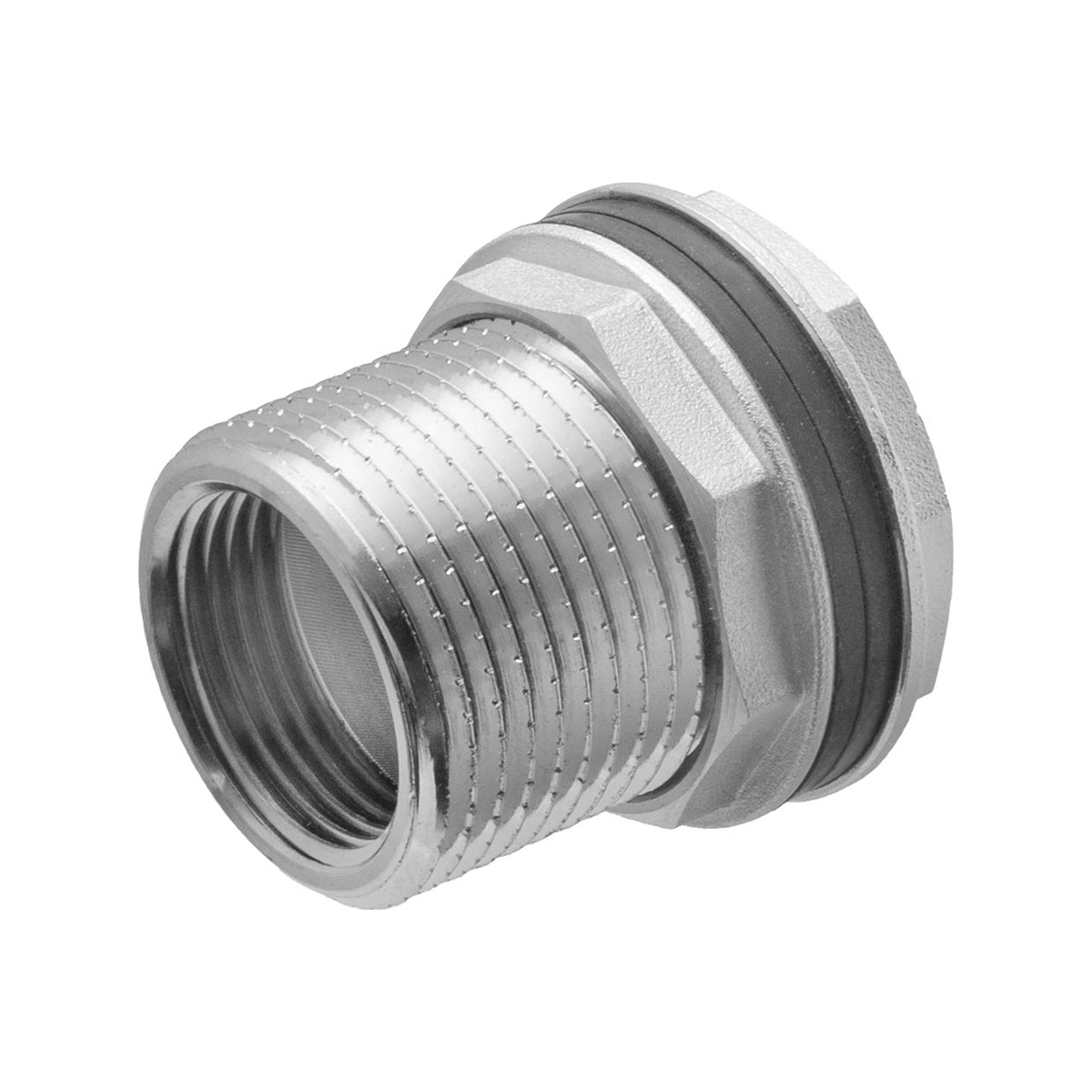 Штуцер (врезка) в бак (емкость) с прокладкой 1" (латунь) MPF, MP-У