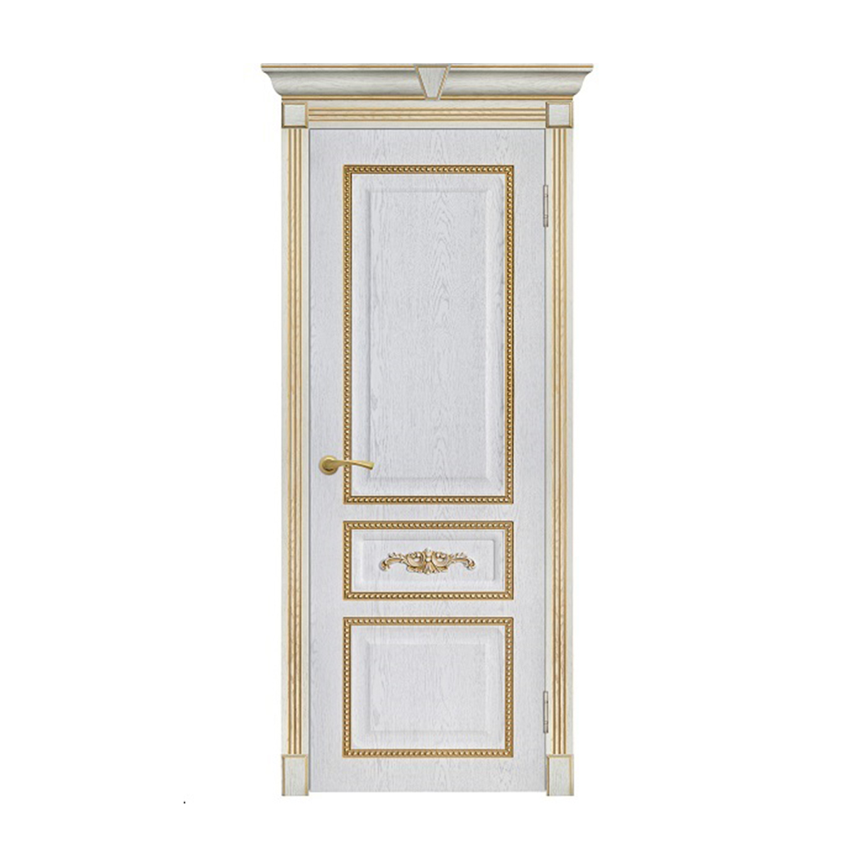 Дверное полотно глухое ПВХ Амелия (Патина золото) Ясень белый, 800мм