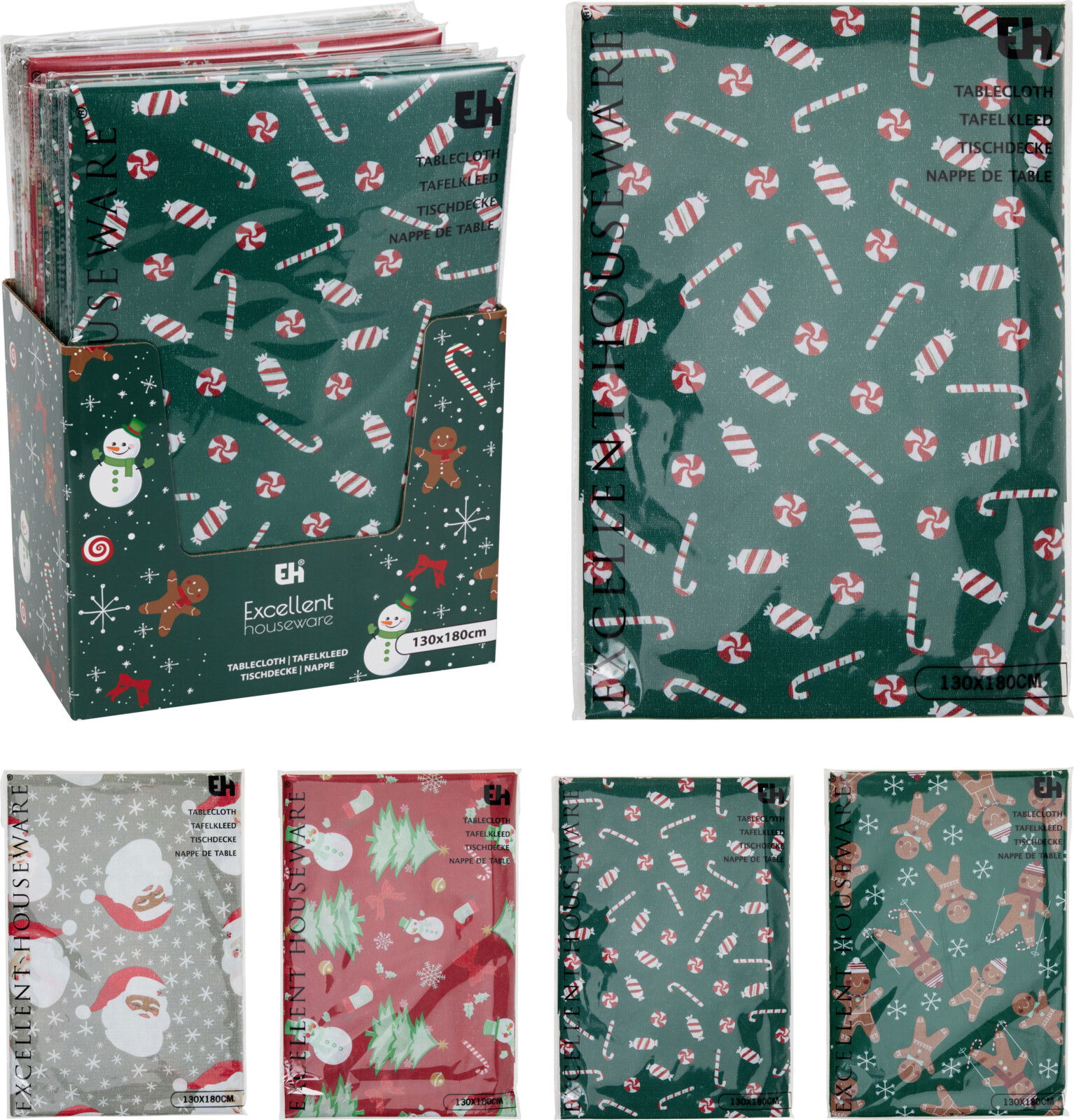 Скатерть Новогодняя 130х180 см 4 вида в ассортименте CY2702810 К