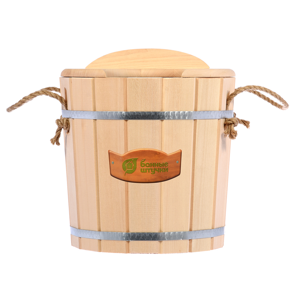 Запарник Банные штучки, с крышкой 15 л липа 03592